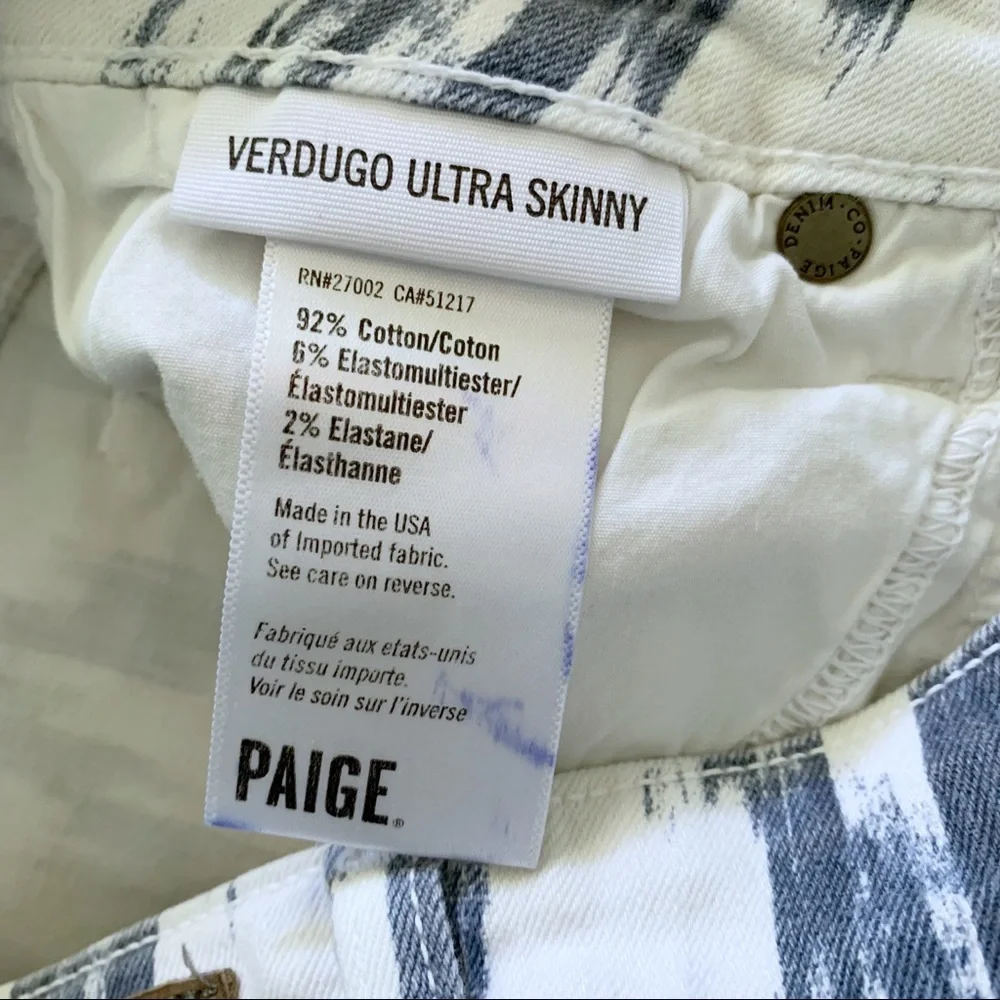 PAIGE Woman’s Verdugo Ultra Skinny Alexandria Ikat Print Jeans Size 26 - Picture 7 of 7